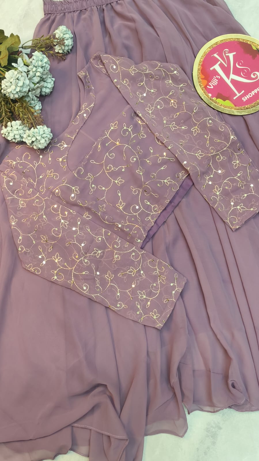 Crop top style (Anarakali ) gown stylish work sets