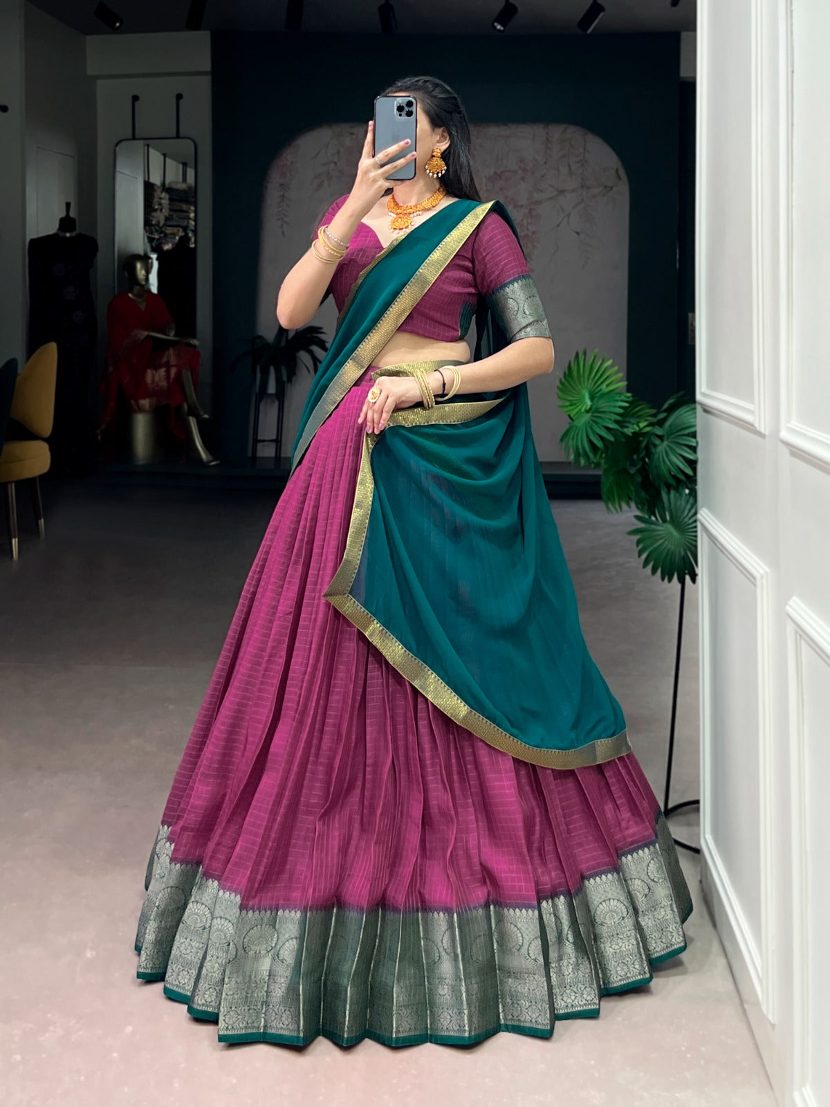 Dola checks aesthetic Designer festival vibe lehenga