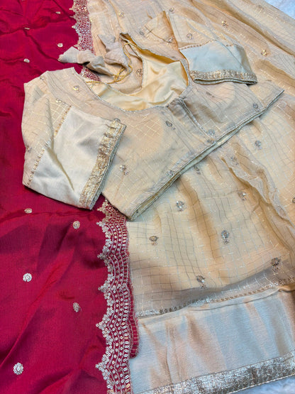 Viscose Georgette checks Designer lehenga