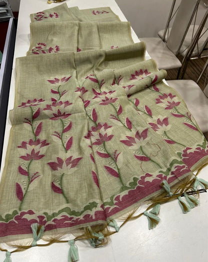 Munga Jamdani  Cotton Classic Resham Budget saree