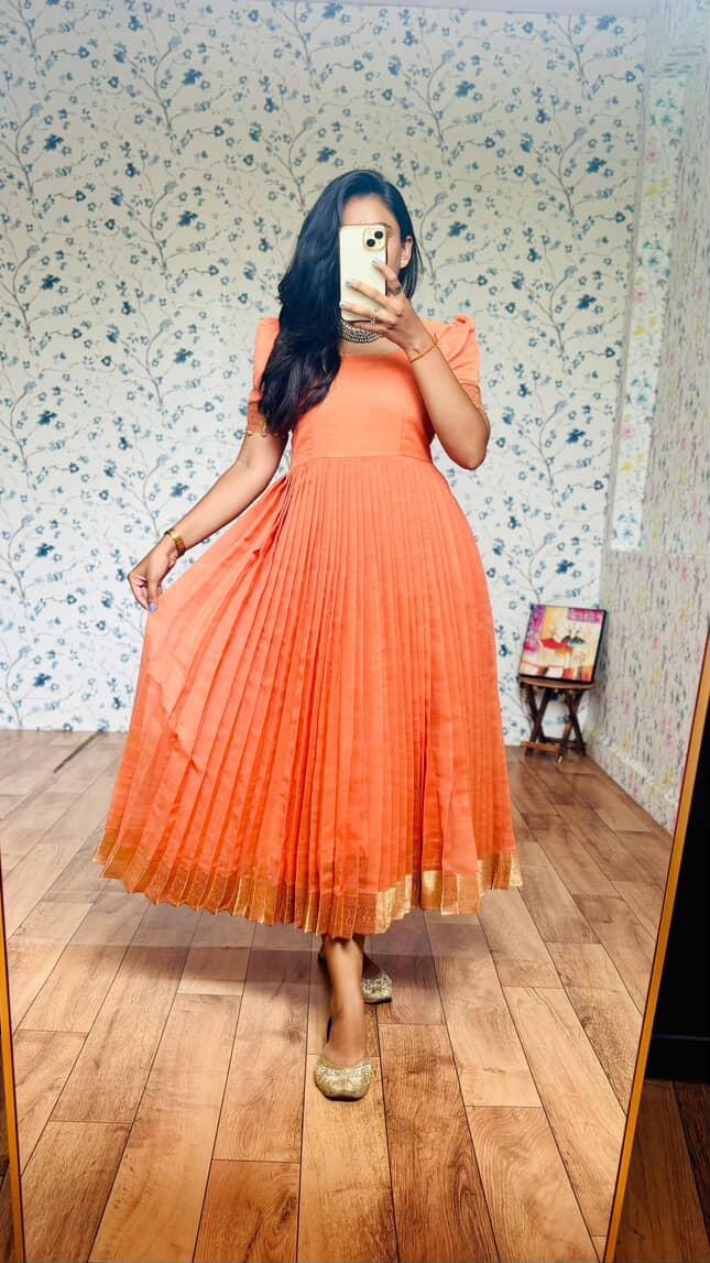 Handloom Kalamkari Anarkali Festival Gowns