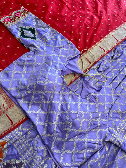 Silk Lehenga with stiched blouse