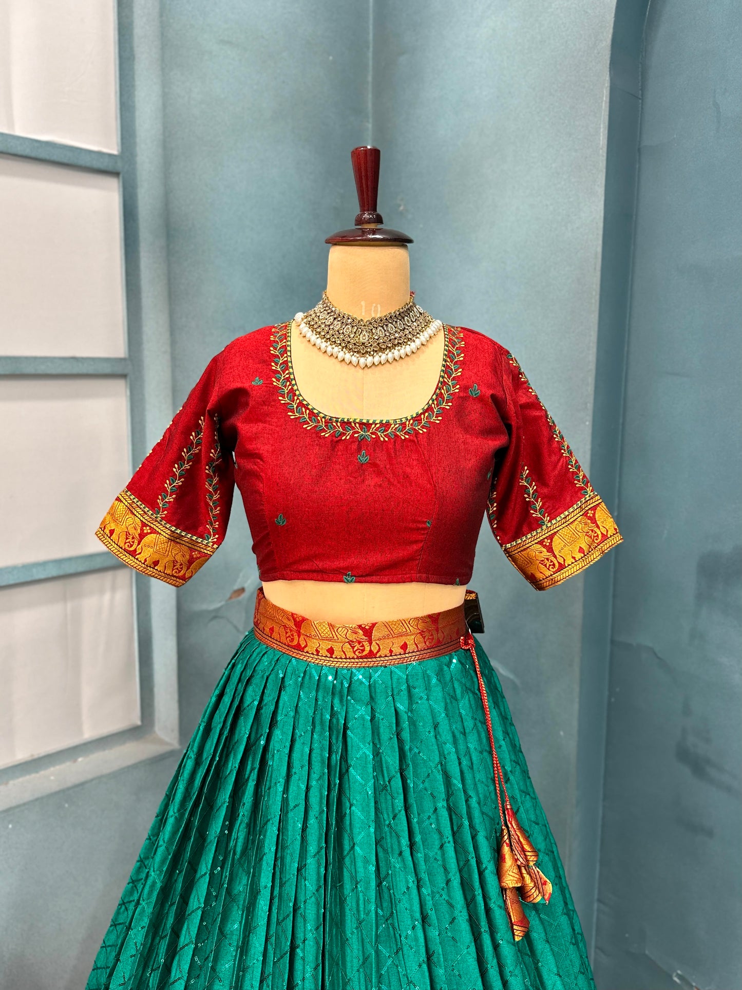 Narayanapet sequence work Designer lehenga