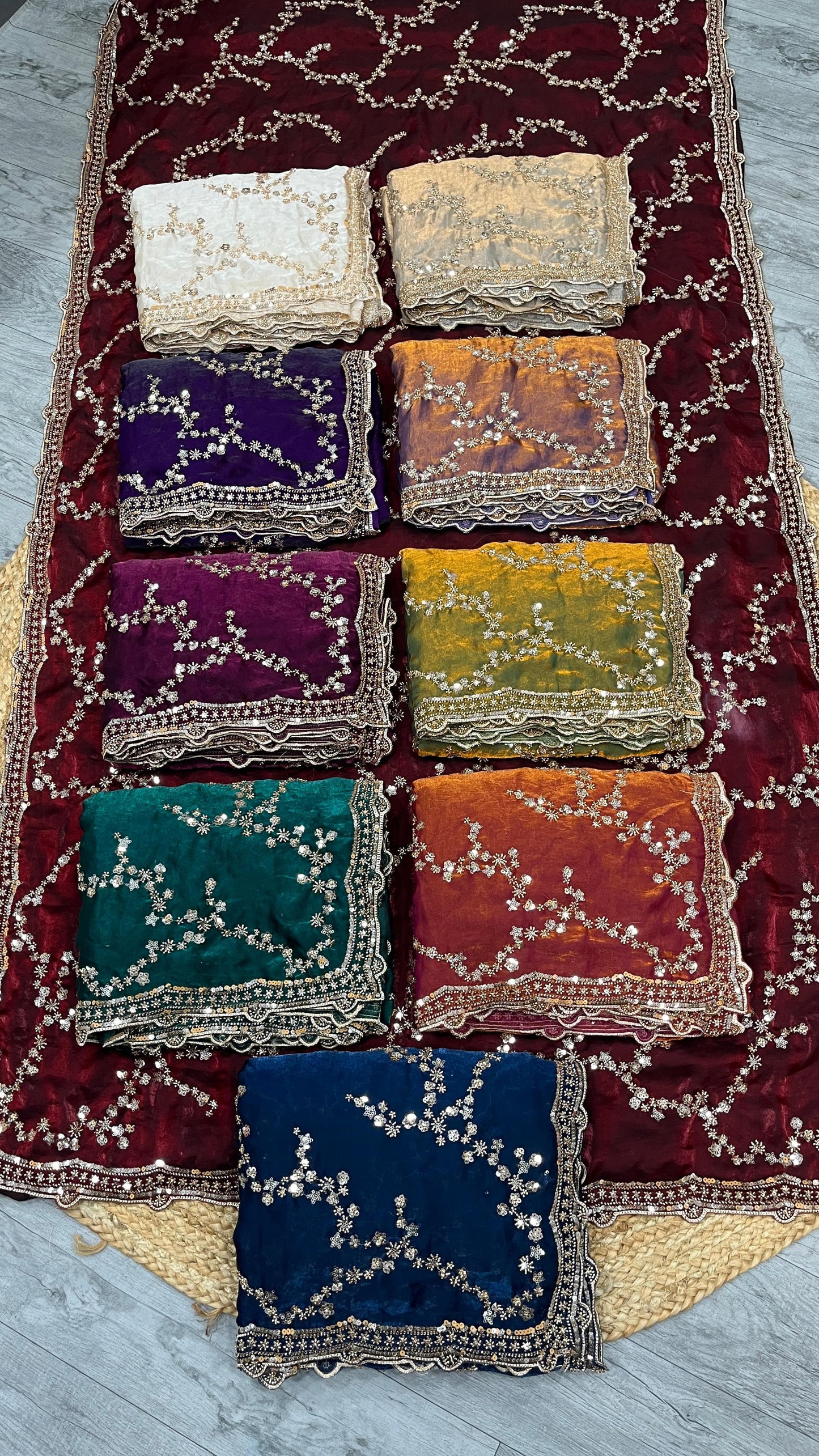 Luxe Cocktail Velvet Shine  Handwork Sarees