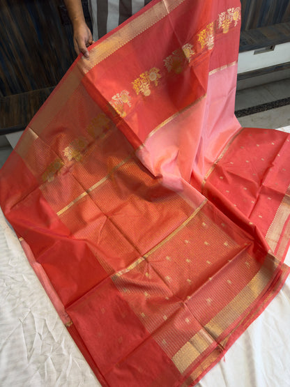 Banarasi  pure Raw mango silk fabric saree
