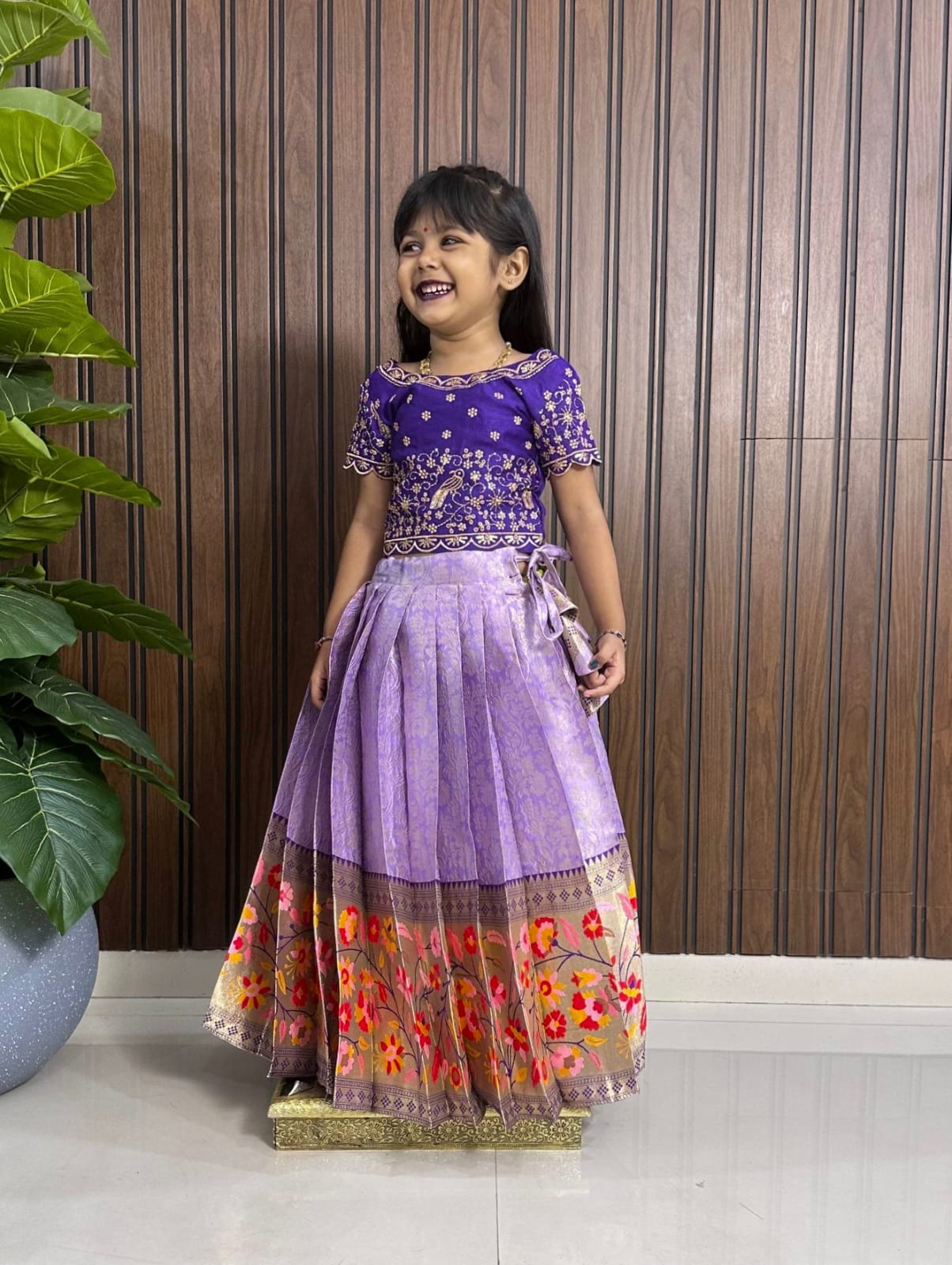 Kids cute weaving zari paithani embroidered sets