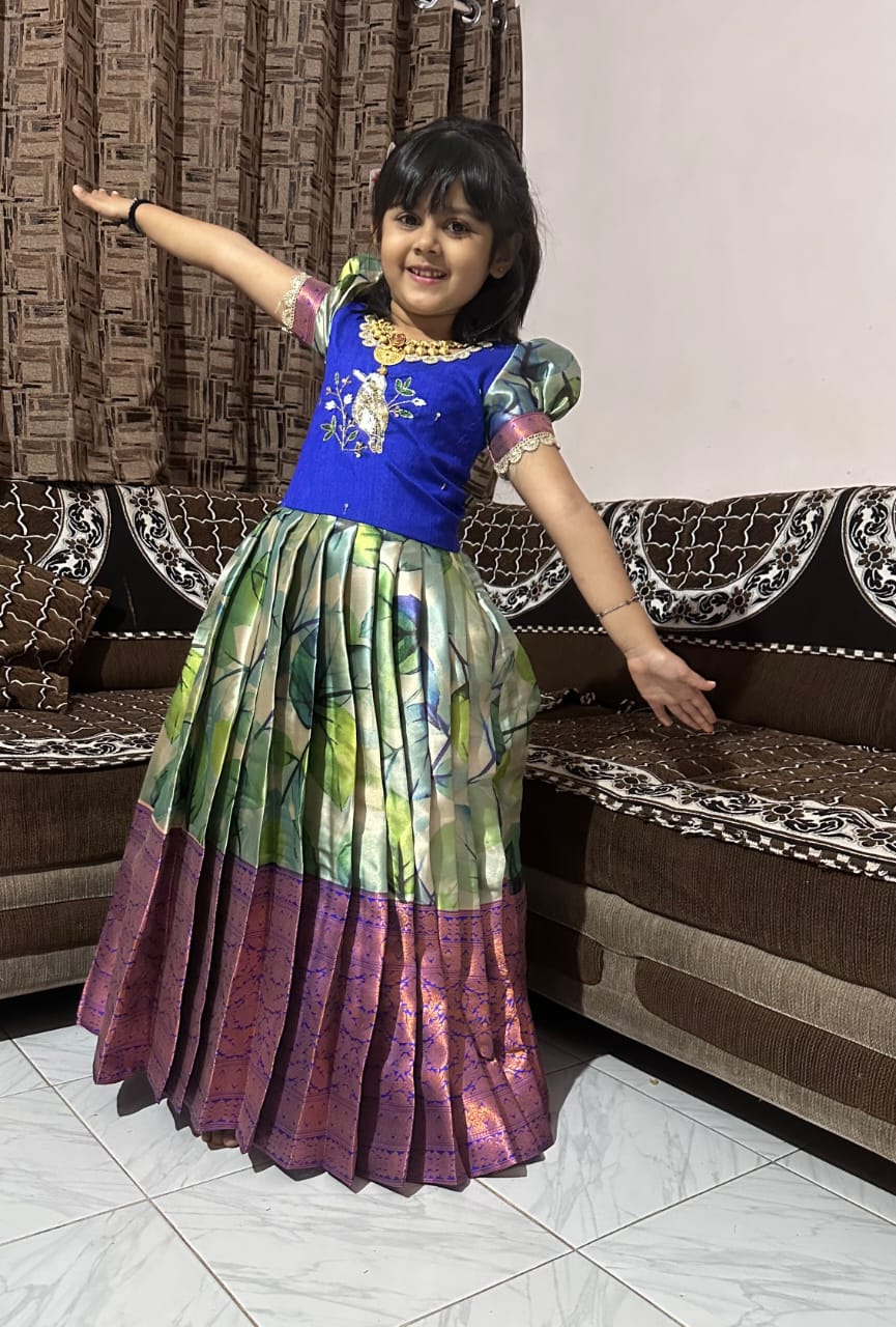 Kids Kanjivaram Silk Festive Gown