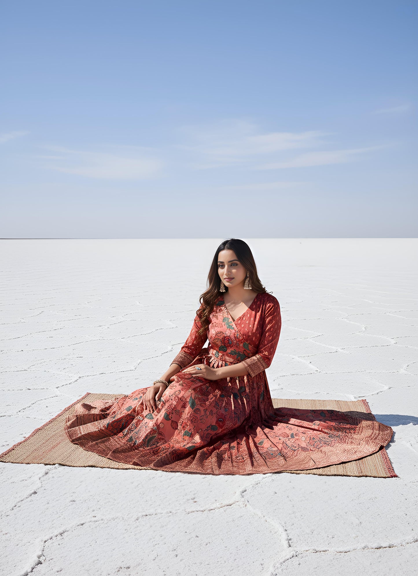 Kalamkari Print Anarkali Gowns