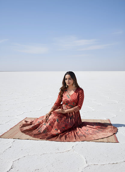 Kalamkari Print Anarkali Gowns