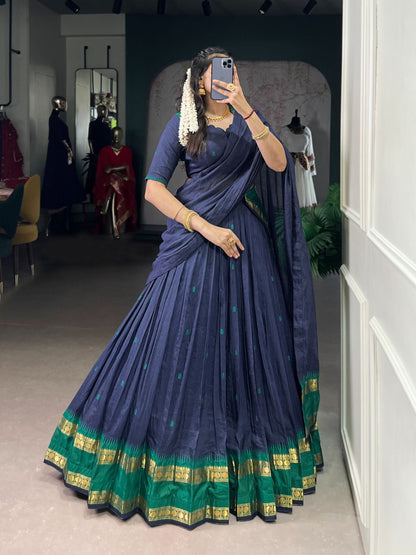Chanderi cotton half saree Lehenga