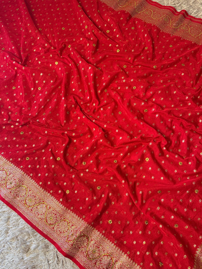 Semi pattu style semi Khadi Kayan Georgette saree