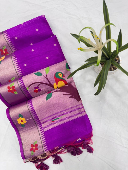 Tussar silk  Paithani Classic sarees