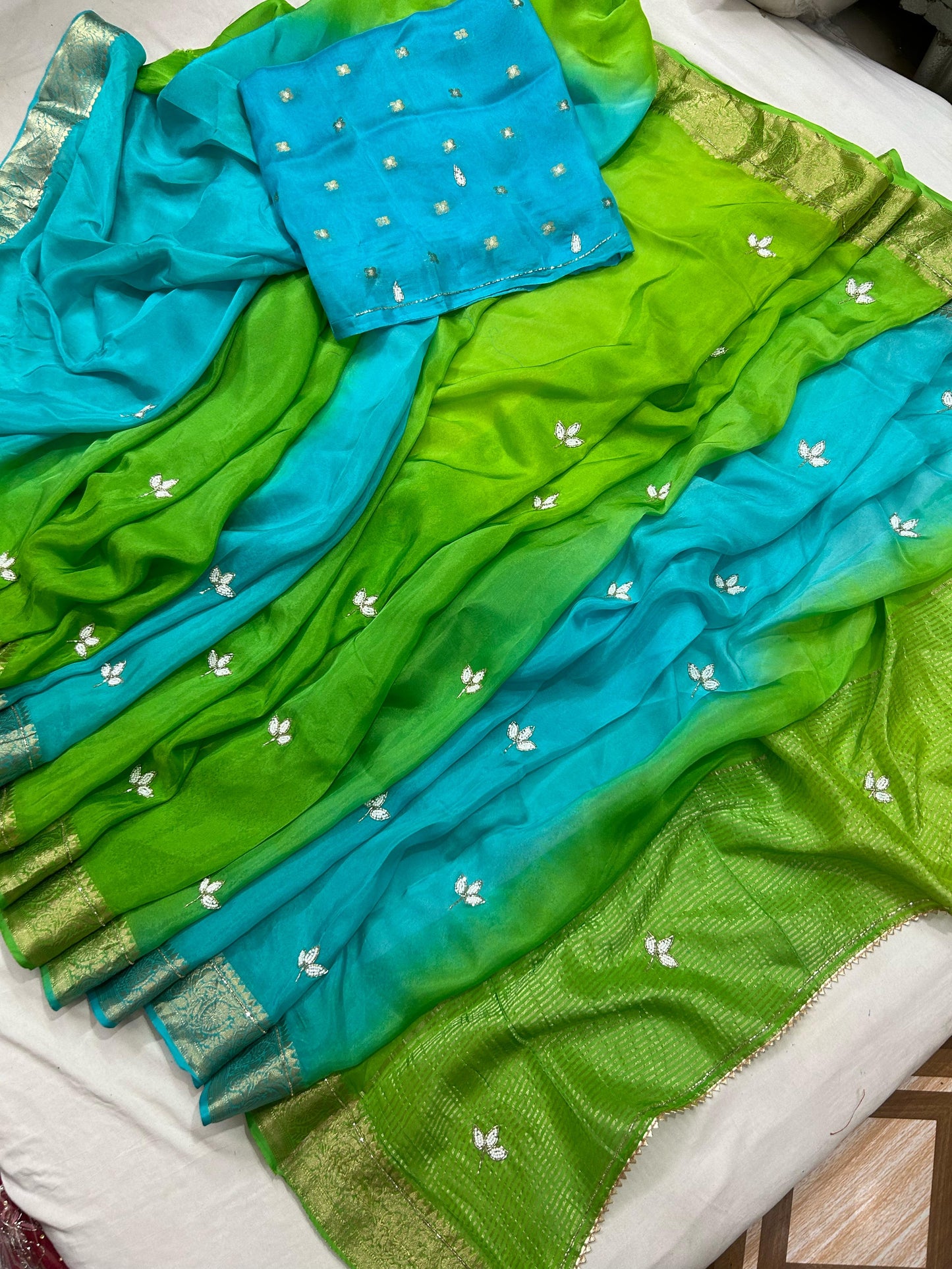 Pure Soft Chinnon Work Budget Sarees
