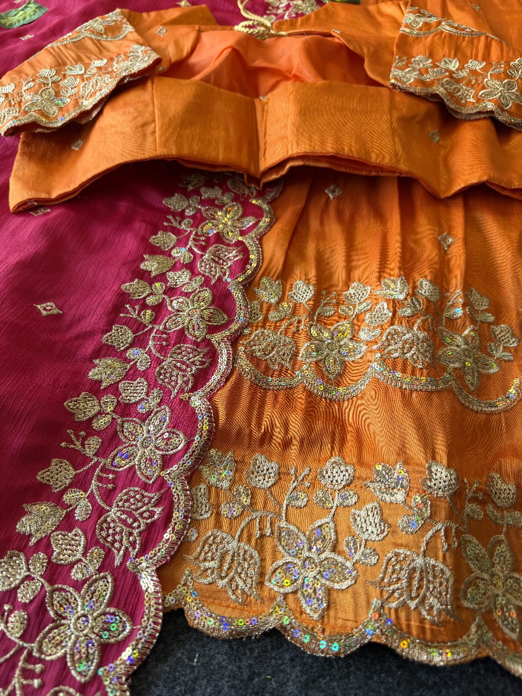 Bloom viscose tissue Designer lehenga