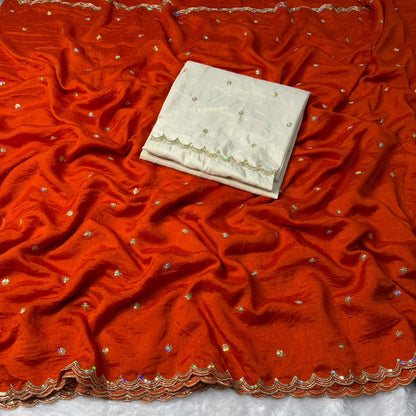 Trending Vichitra silk budget saree