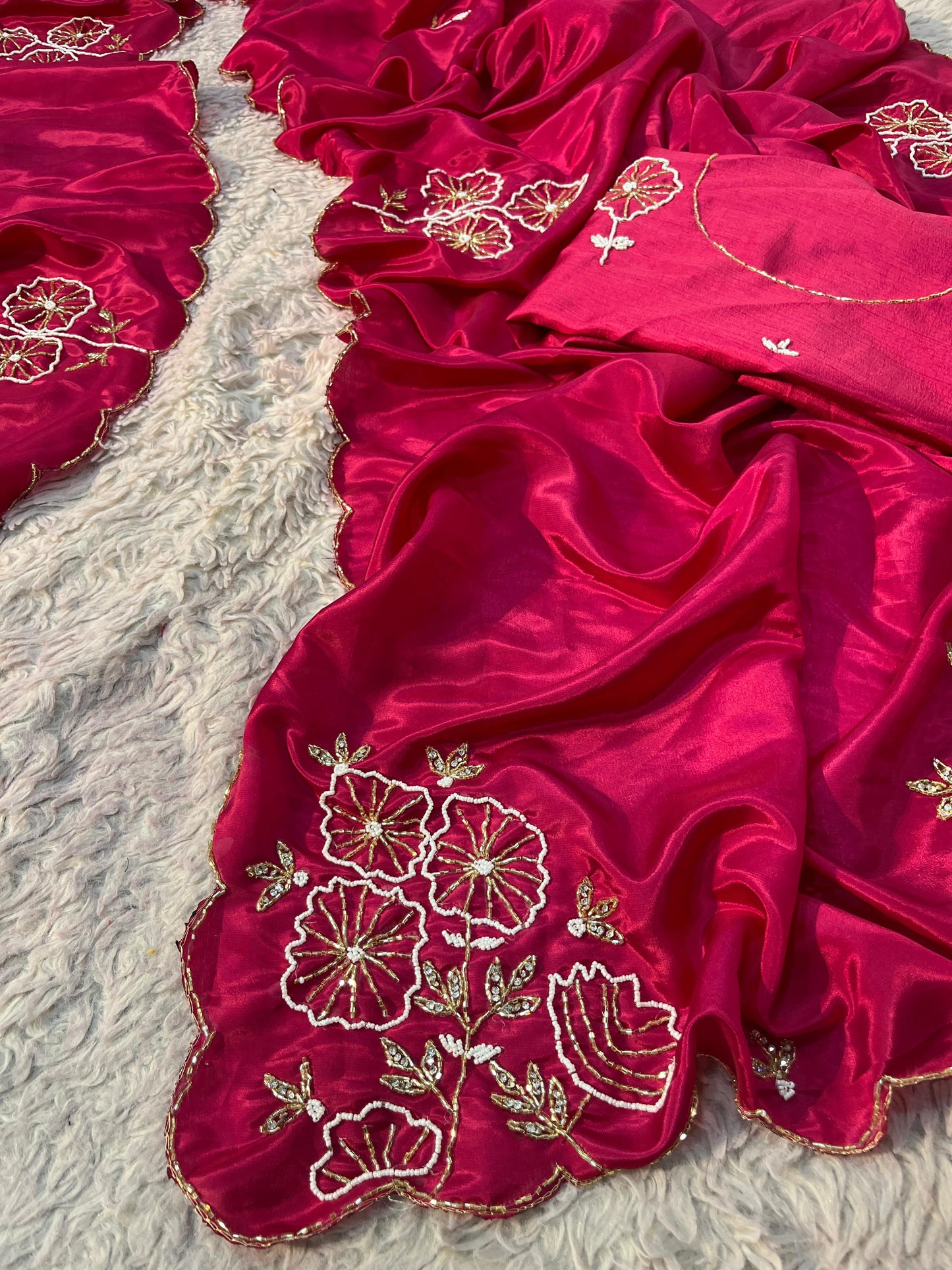 Trendy Handwork Desginer Kanta Sarees