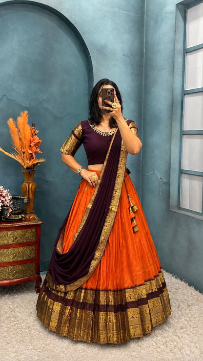Kanjipuram Kollam Designer Sravanamasam lehenga