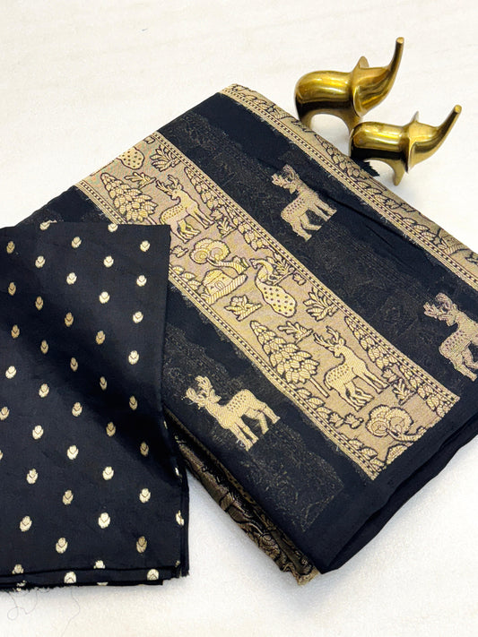 Moonga Viscose Budget  saree with weaving thread