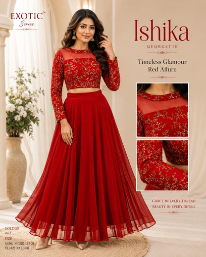 Crop top style (Anarakali ) gown stylish work sets