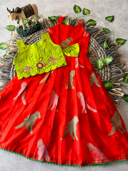 ✨ Little Princess Cute Bird Motif Festive Kids Gown