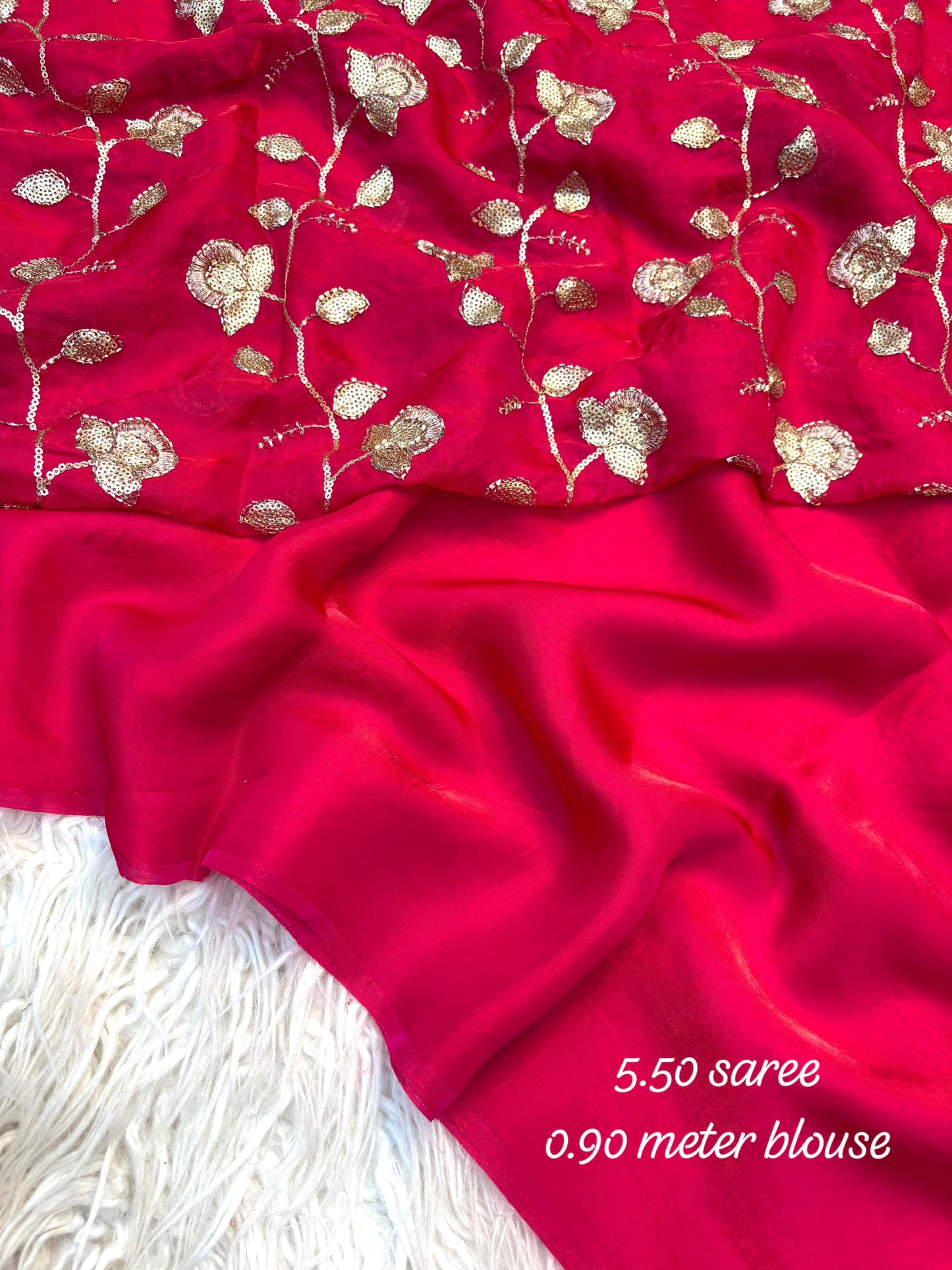 Trendy budget space silk saree with bead Embroidery sarees