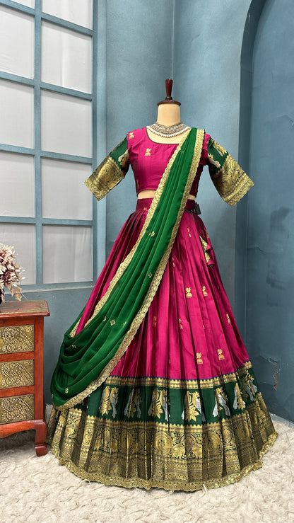 Jhumka Kanjivaram designer lehenga set