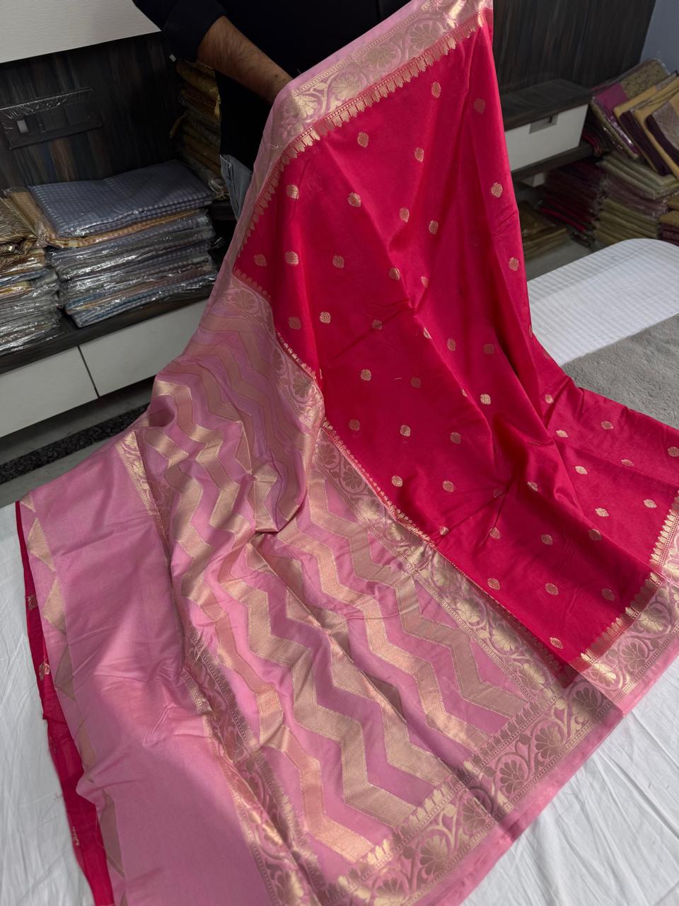 Vintage Raw mango Soft silk Banarasi saree