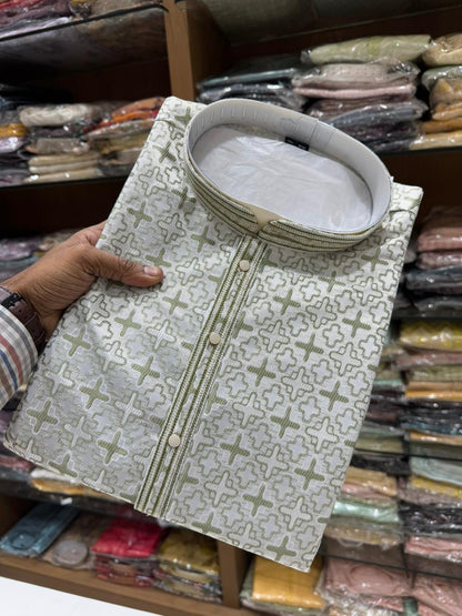 Semi Party wear gents kurta with paijama sets