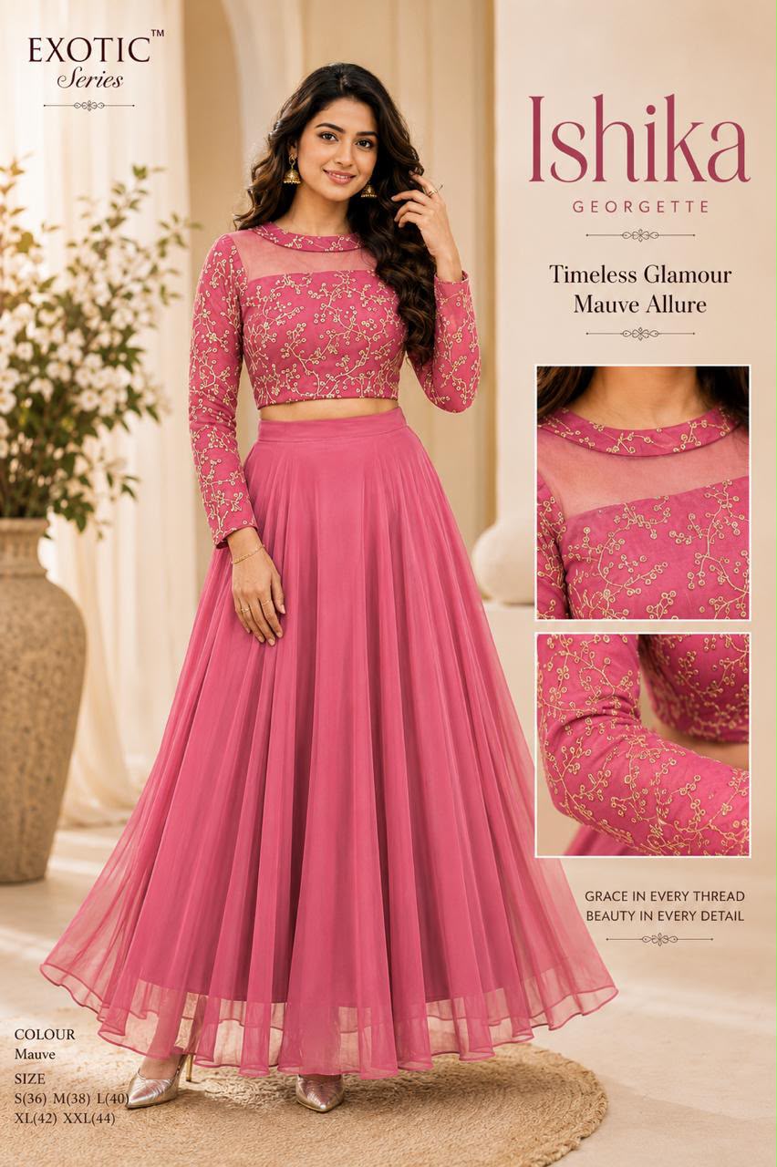 Crop top style (Anarakali ) gown stylish work sets