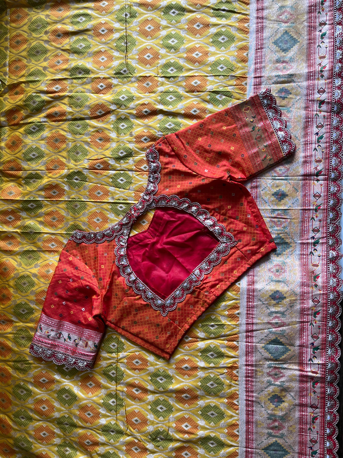 Banarasi pattu saree with stitched blouse