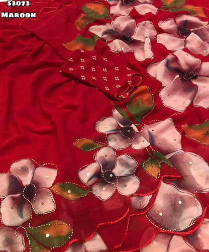 Trending soft weightless chiffon floral sarees