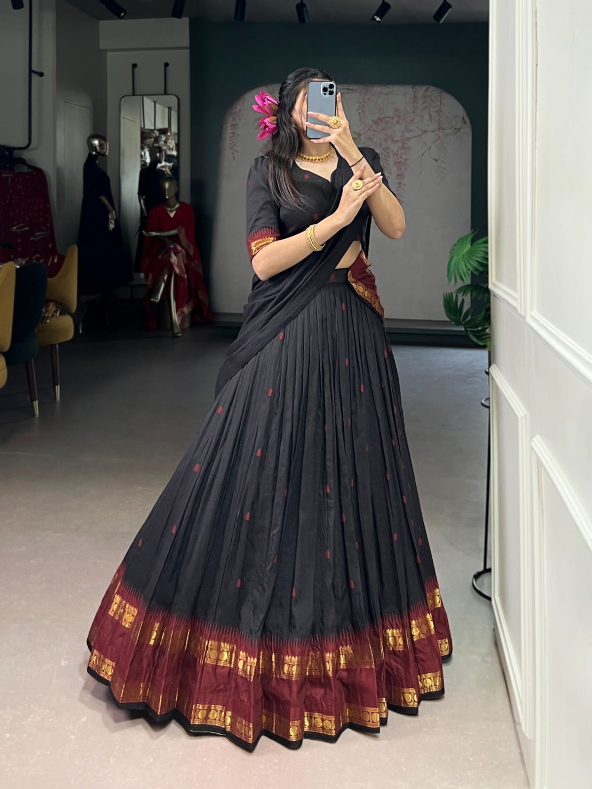 Diwali Pure Chanderi Zari
Lehenga
