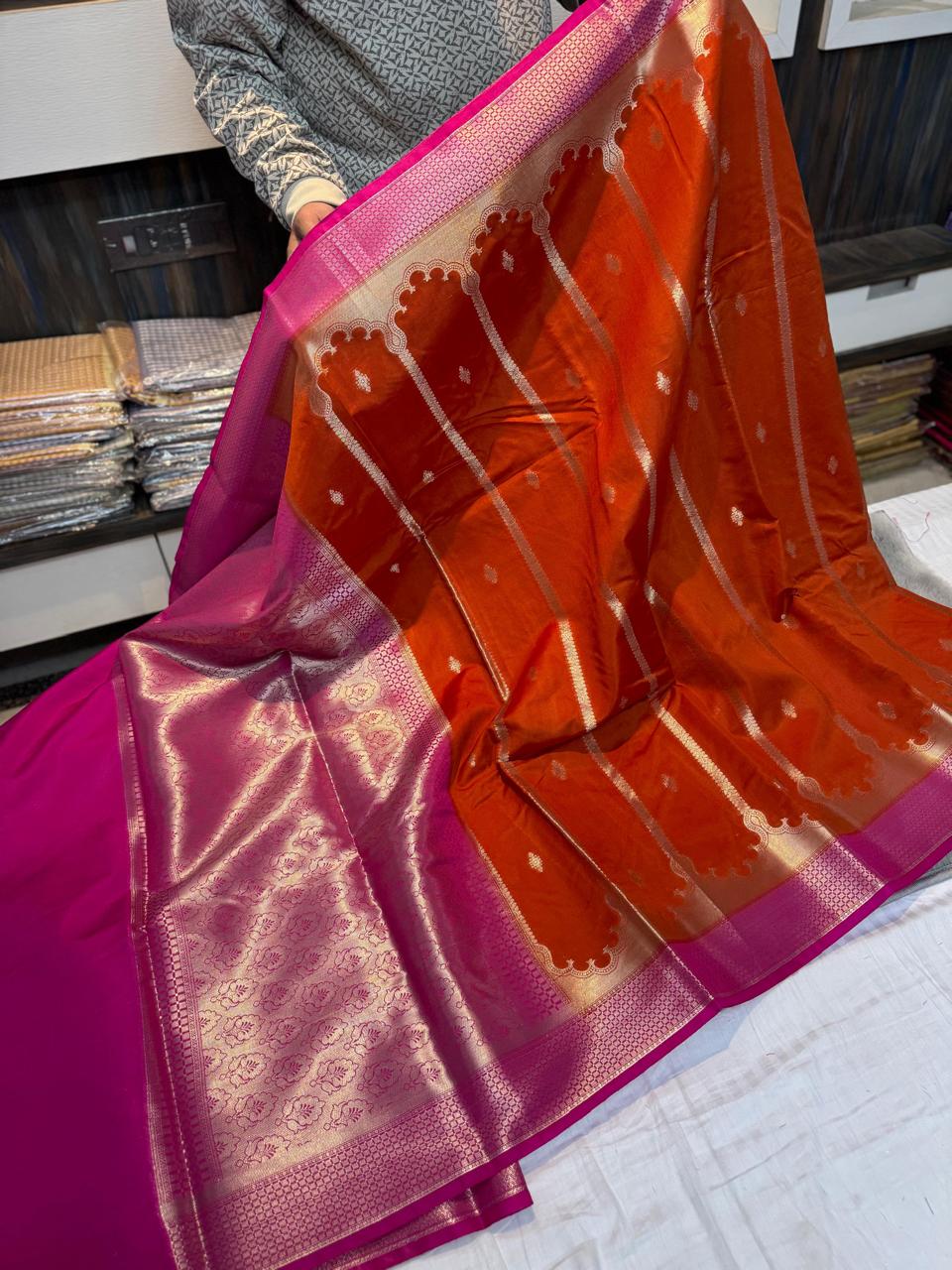 Semi Pattu Green Rao Mango soft silk minakari sarees