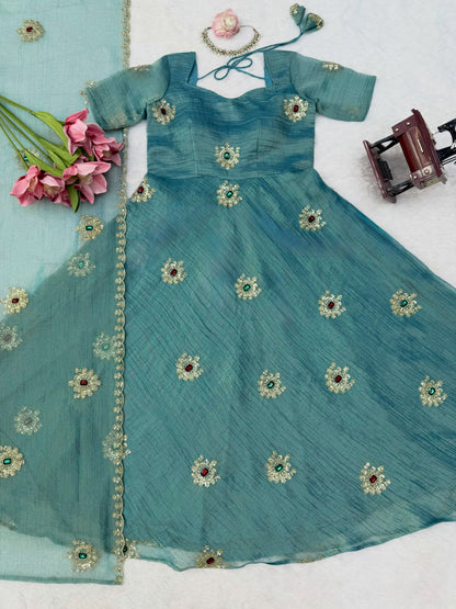 Salsa silk Anarakali Designer gown