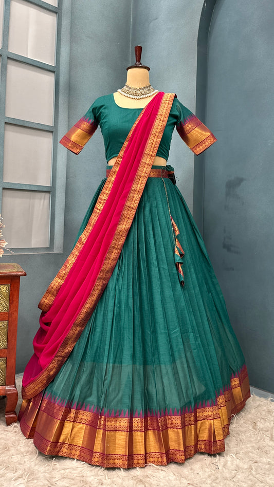 South cotton Jahnavi Kapoor inspired lehenga