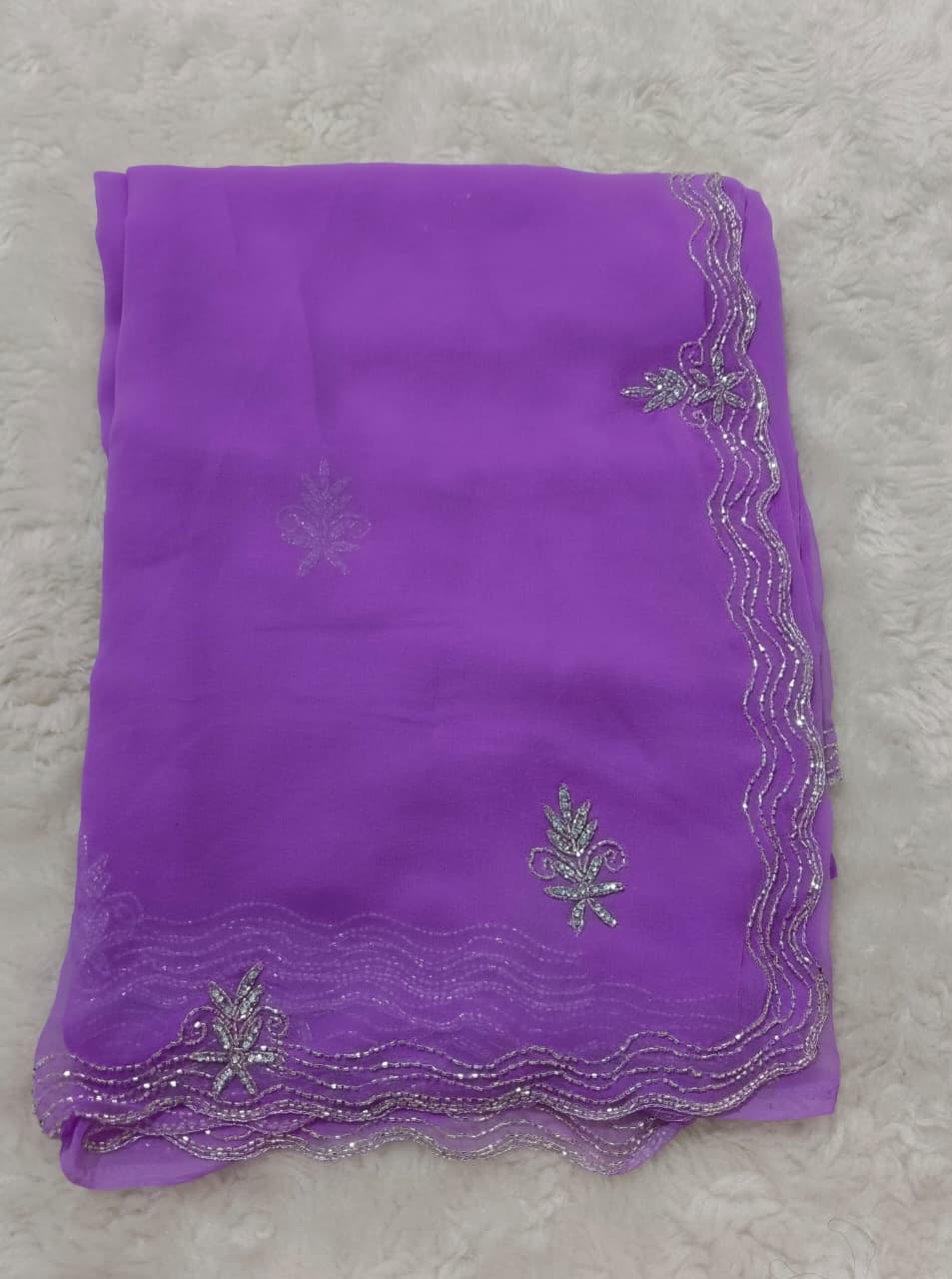 Georgette fancy kardhana trending work sarees