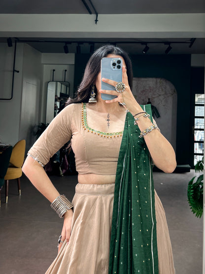 Navaratri designer garba magic Chanderi Lehenga