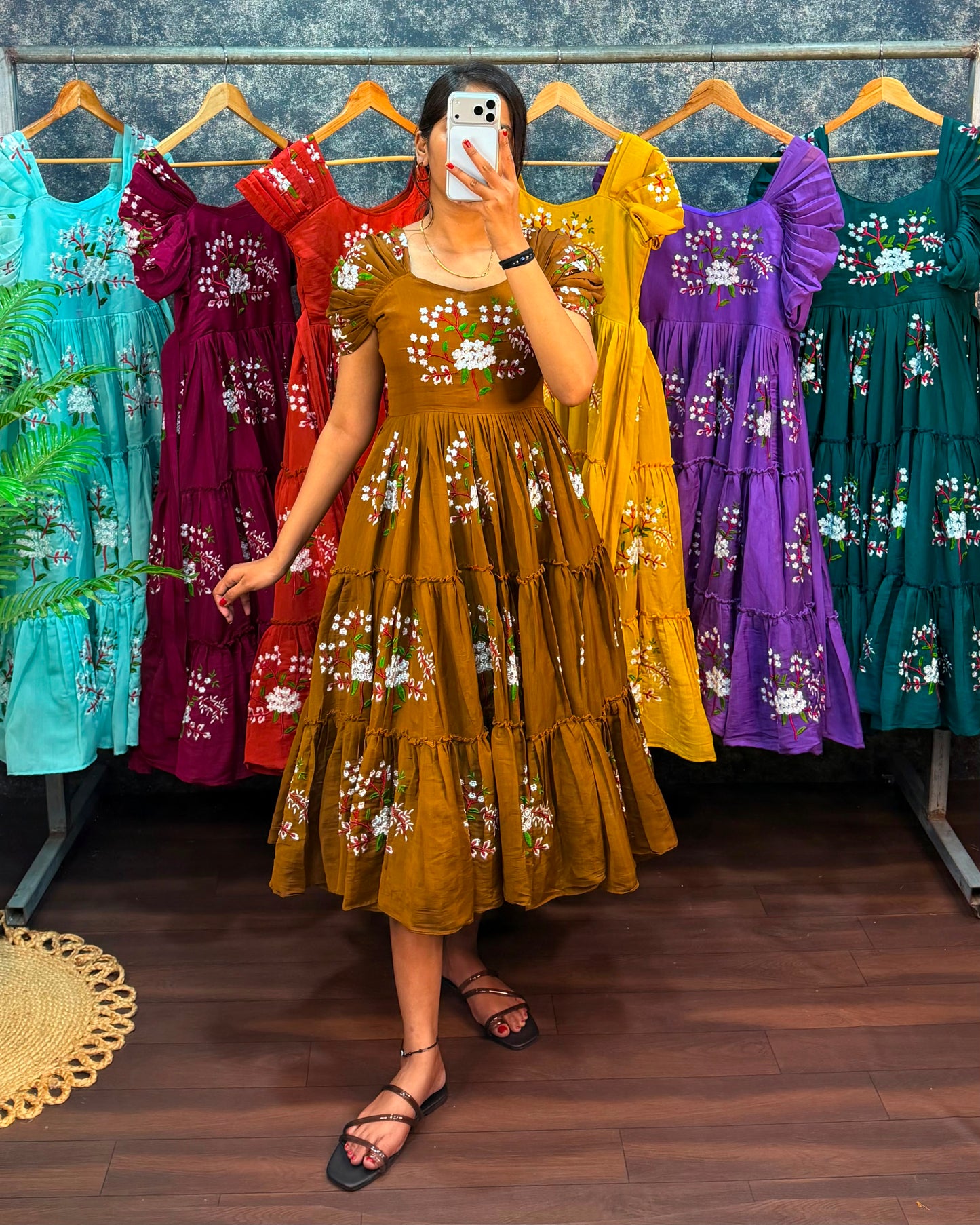 South mull cotton embroidery cafe gowns