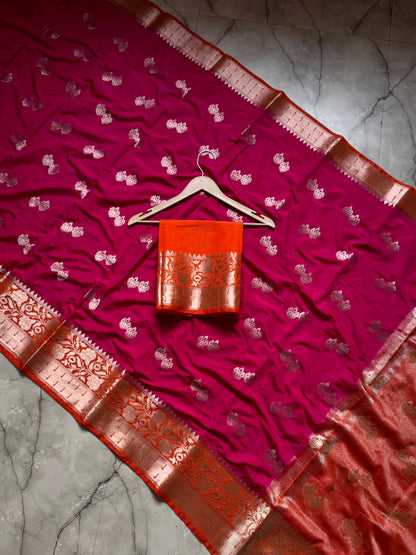 Handloom row mango premium vintage vibe festival wear saree