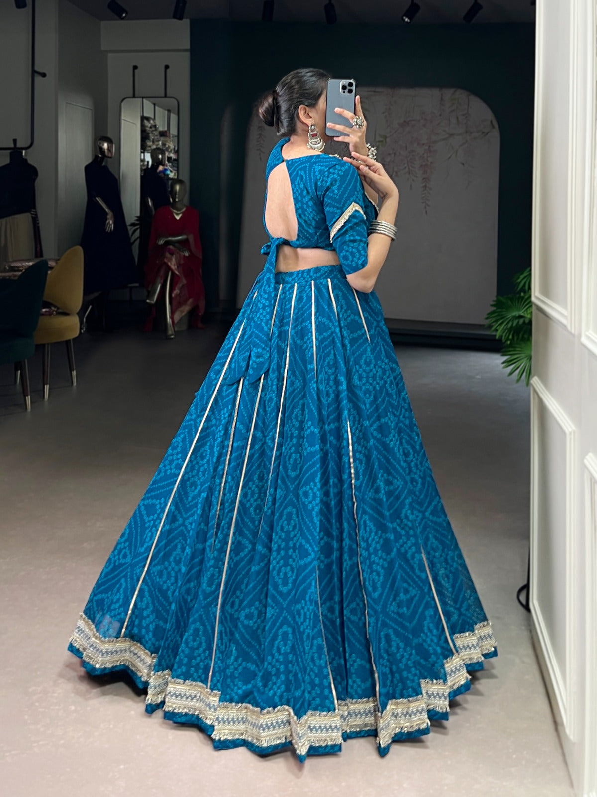 Bandhini  chiffon  Dandiya Lehenga set
