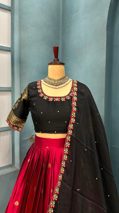 Kanjivaram sravanamasam Designer semiPattu Lehenags