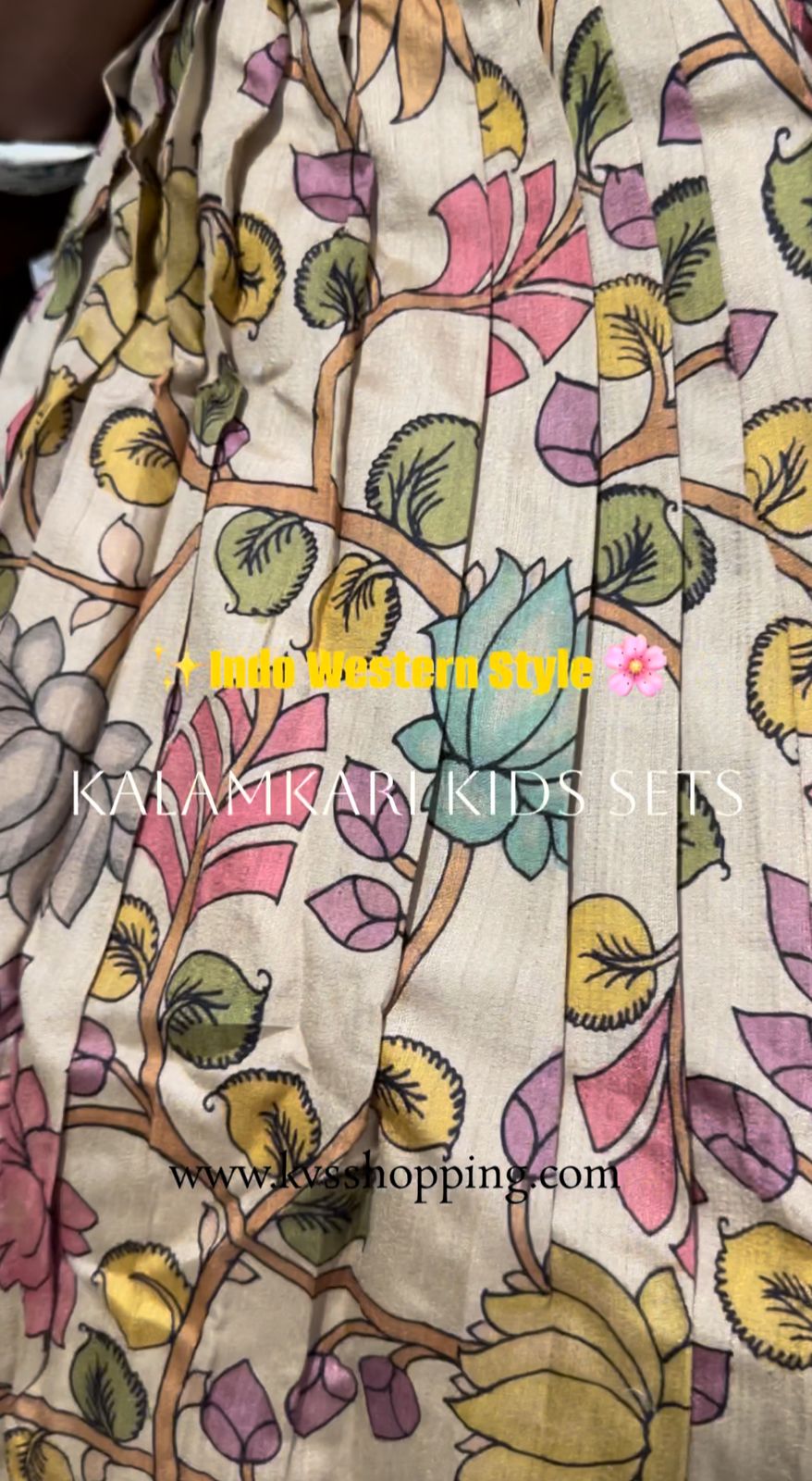 Indo western style kids cute Kalamkari sets