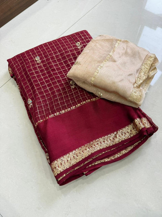 Trendy Georgette saree with sequence work