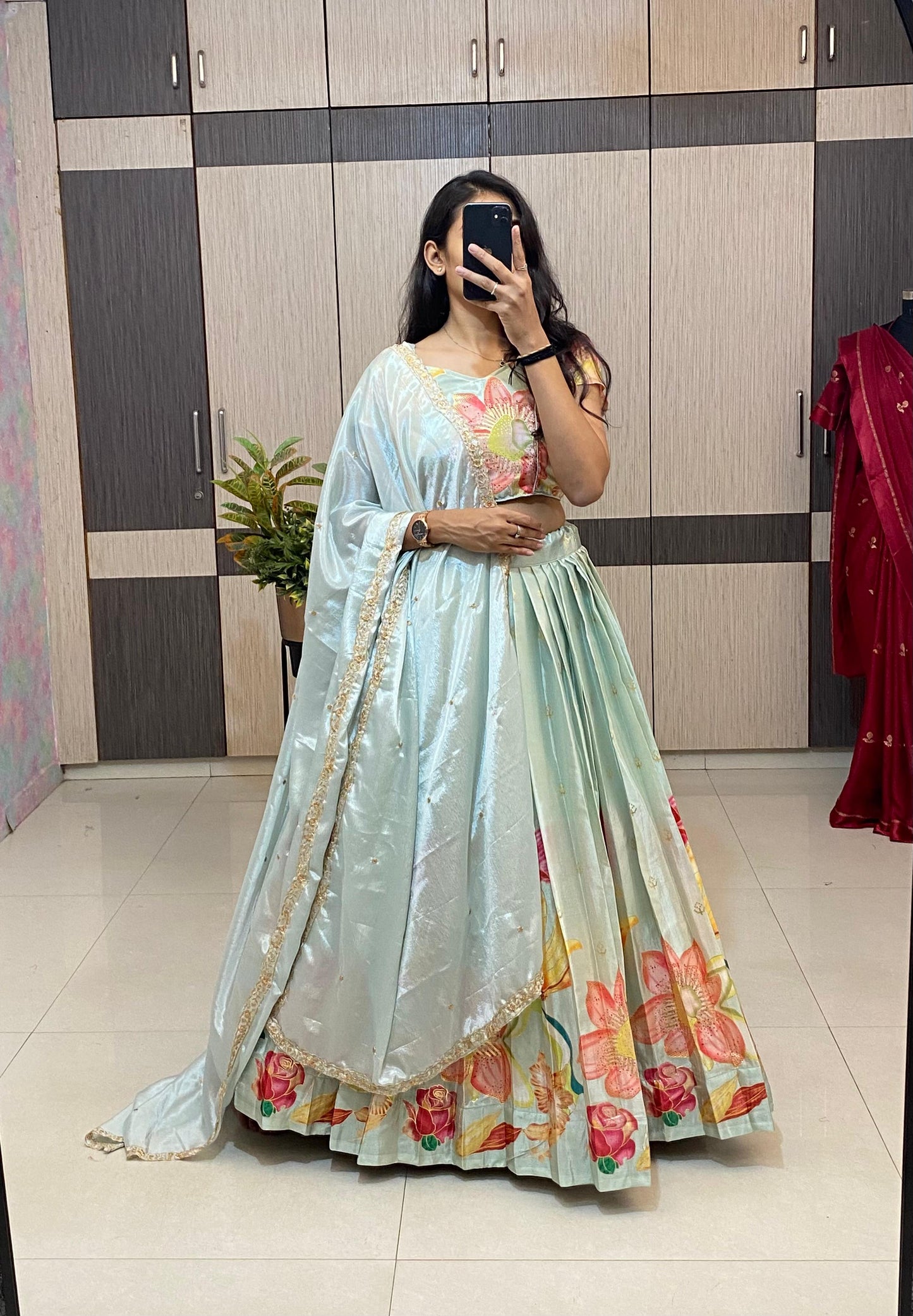 SILK Lehenga choli set with stitched blouse