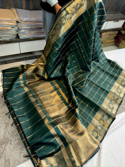 Vintage checks resha budget sarees