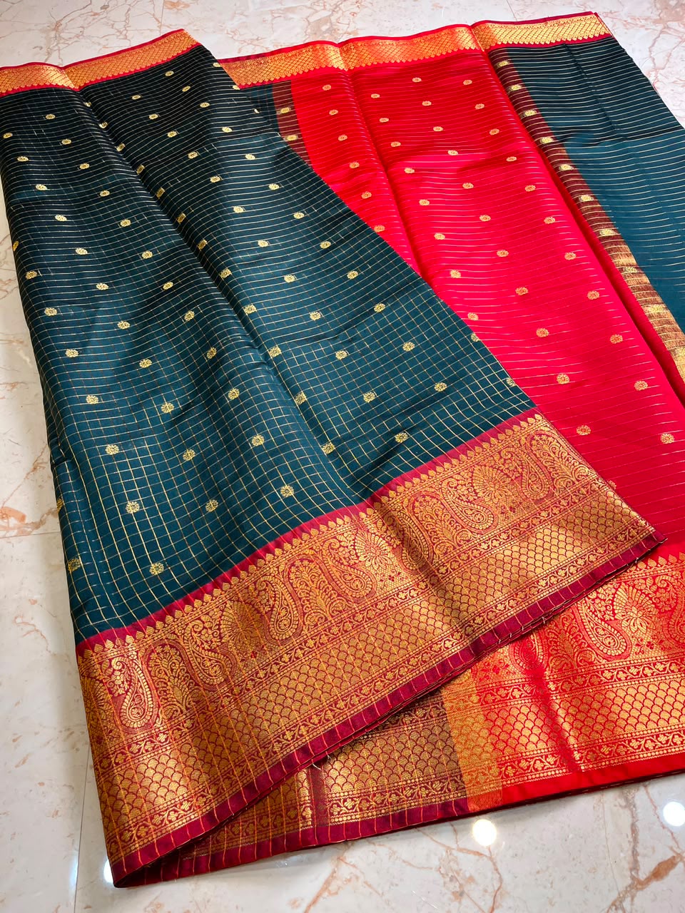 Banarasi Gadwal soft silk saree
