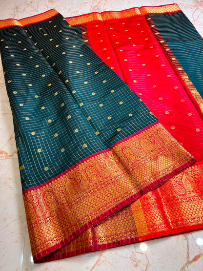 Banarasi Gadwal soft silk saree