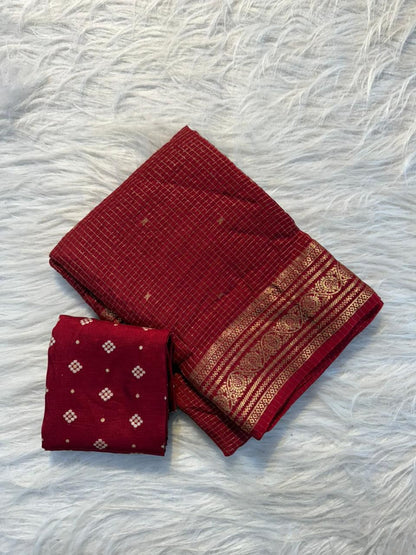 Trending Butta with Kanchipuram saree