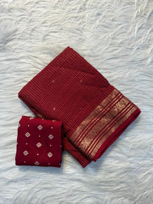 Trending Butta with Kanchipuram saree