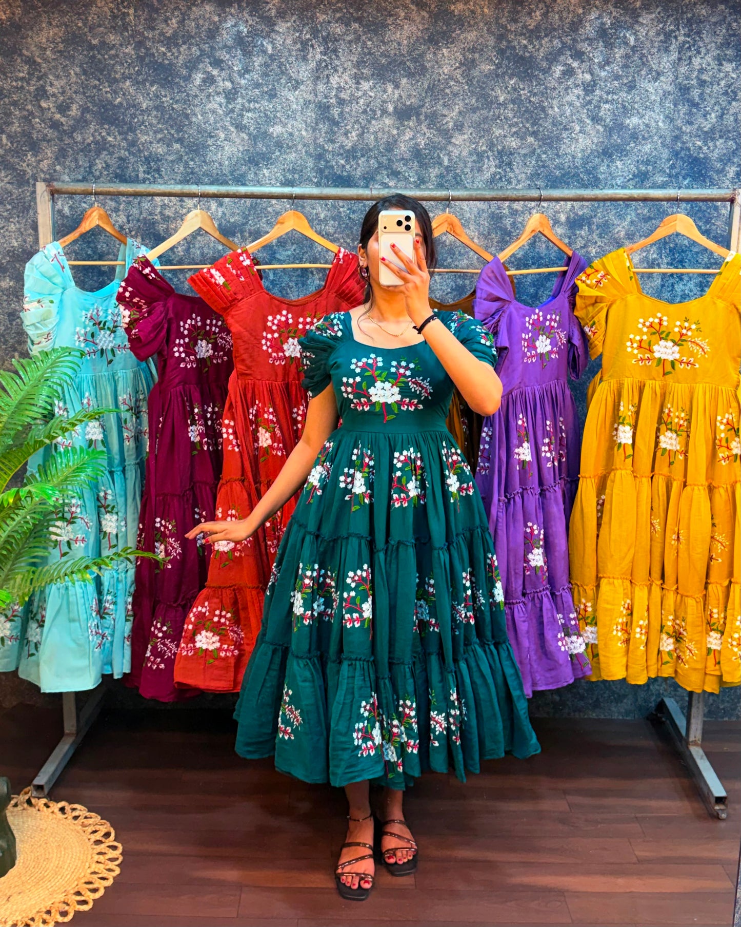 South mull cotton embroidery cafe gowns
